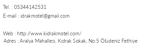 Kdrak Motel Faralya telefon numaralar, faks, e-mail, posta adresi ve iletiim bilgileri